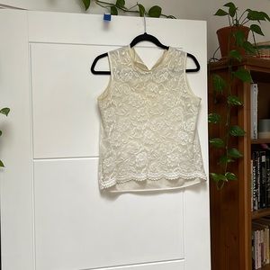 Vintage lace tank in cream